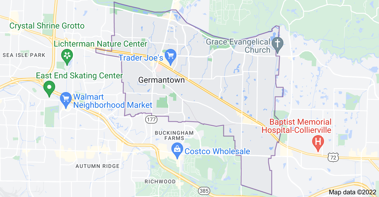Map of Germantown, TN