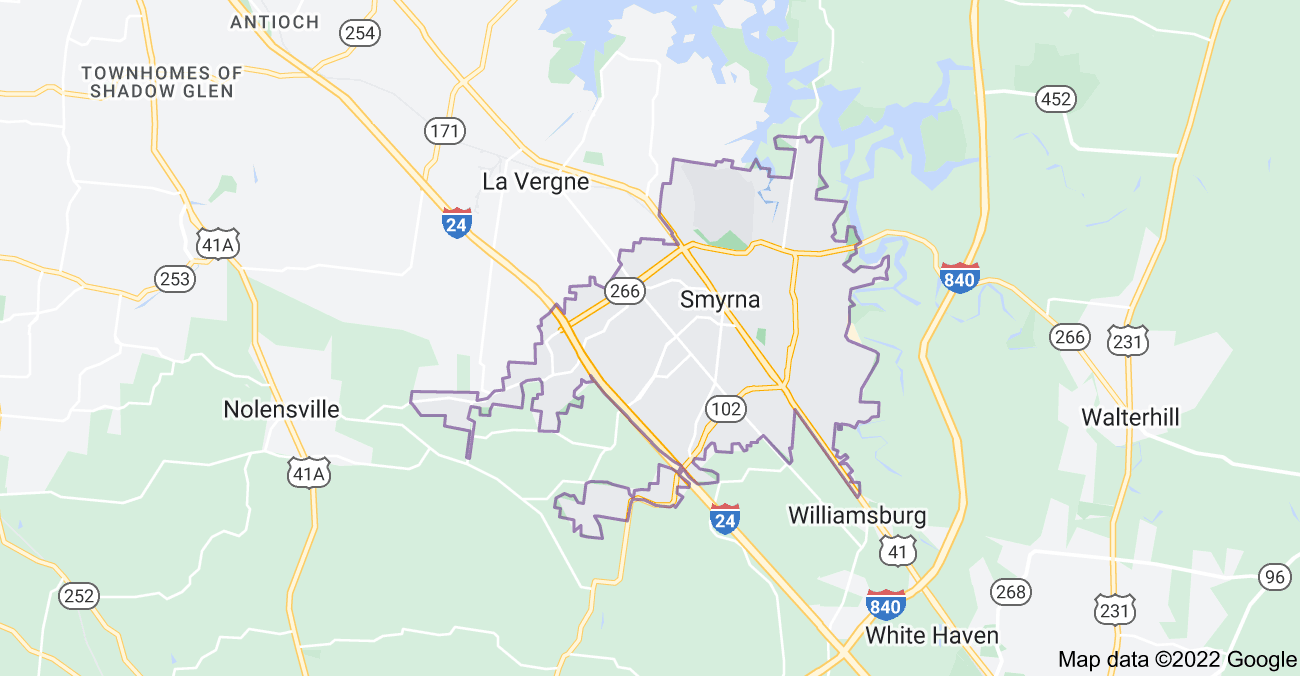 Map of Smyrna, TN
