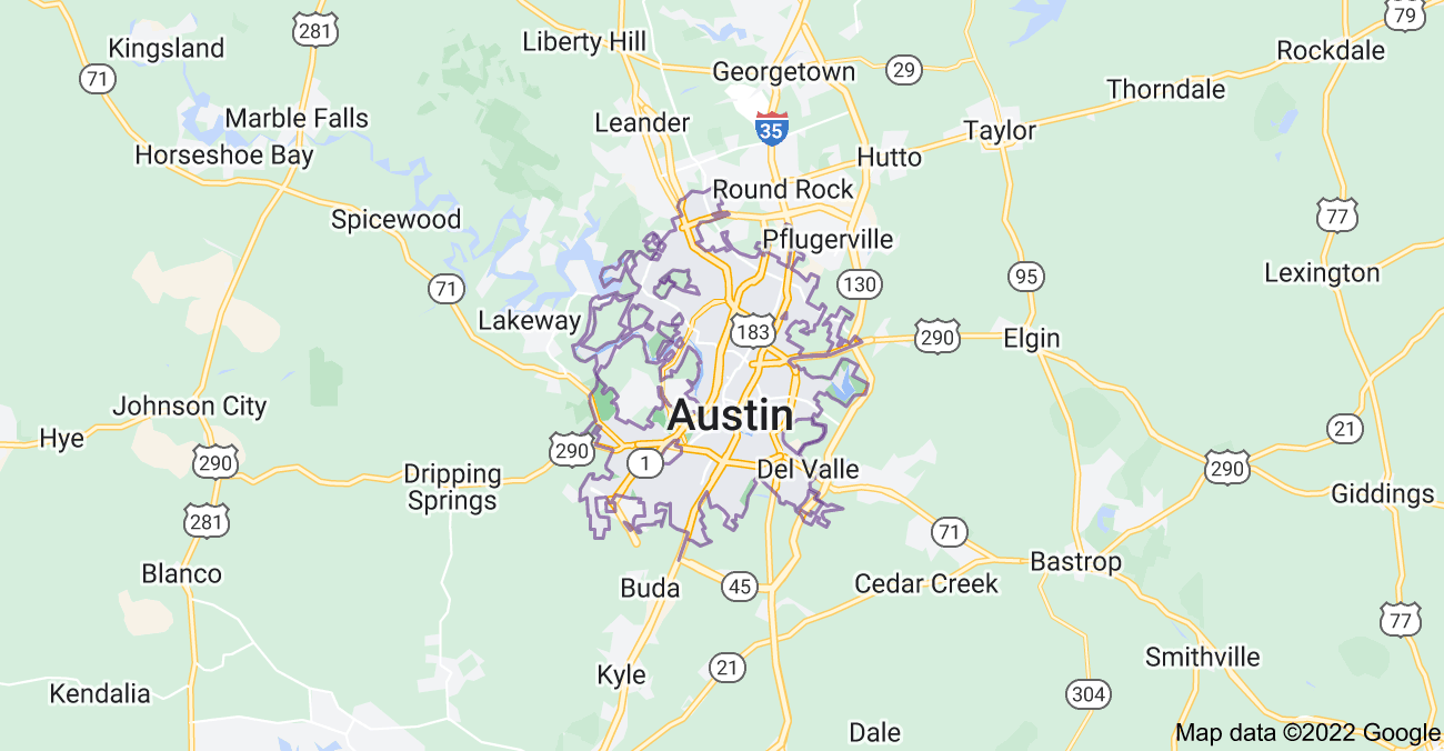 Map of Austin, TX