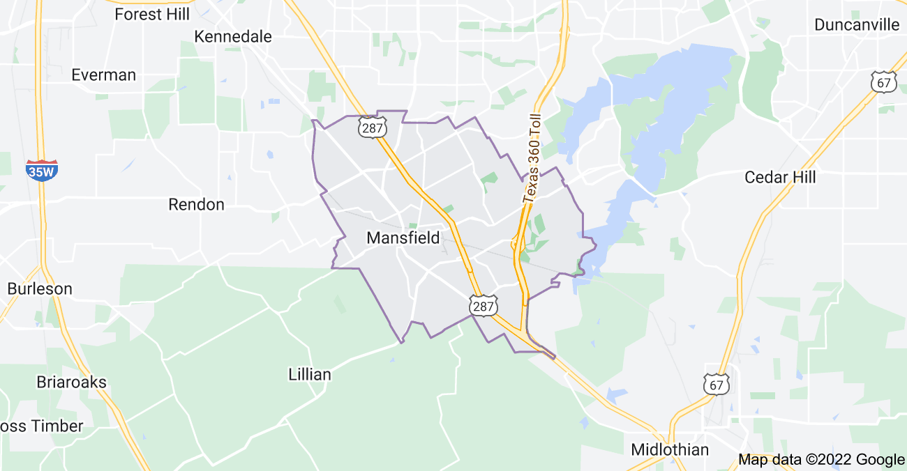 Map of Mansfield, TX