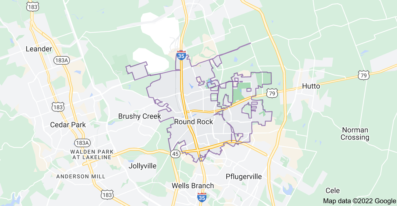 Map of Round Rock, TX