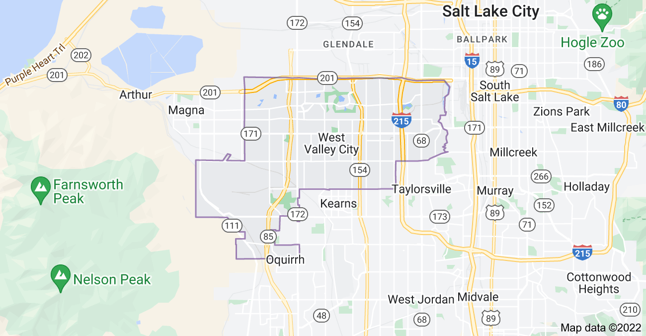 Map of West Valley City, UT