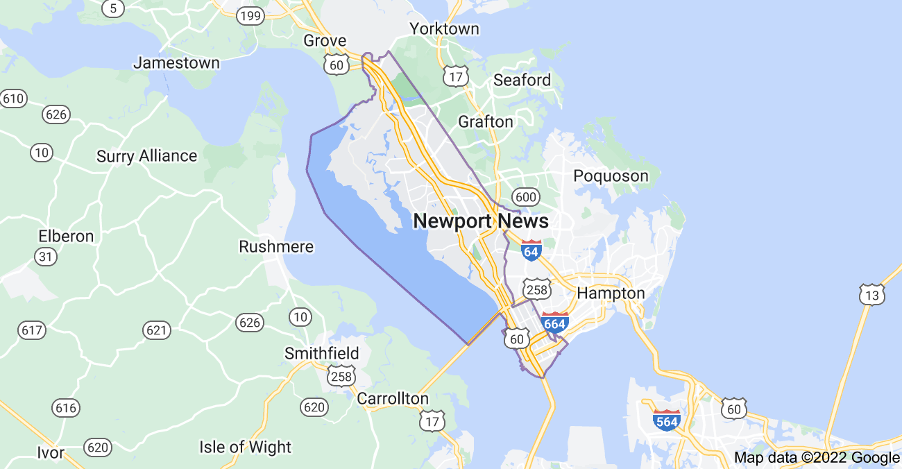Map of Newport News, VA