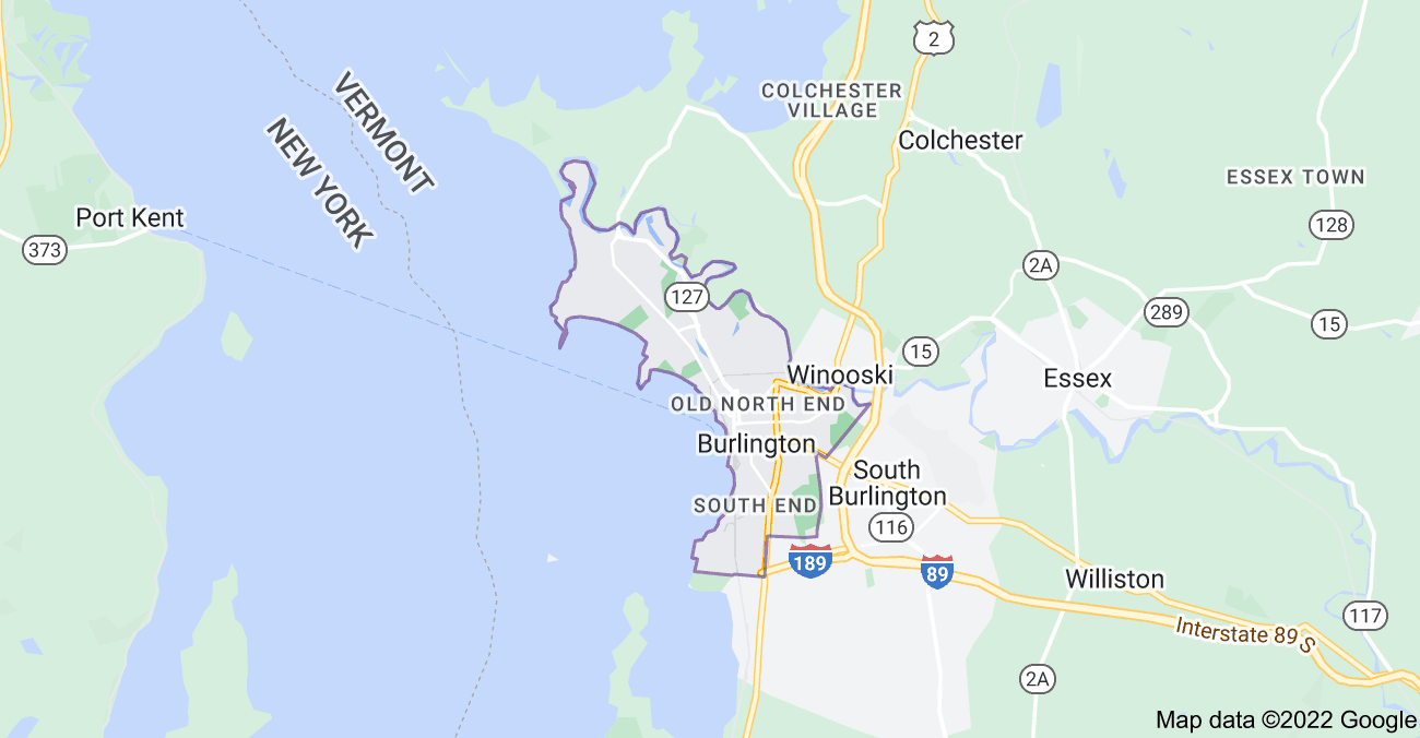 Map of Burlington, VT