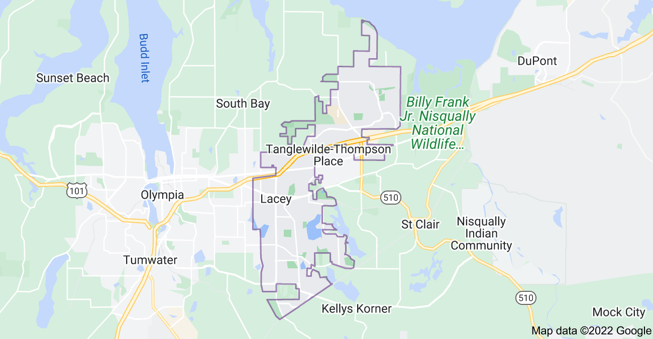 Map of Lacey, WA