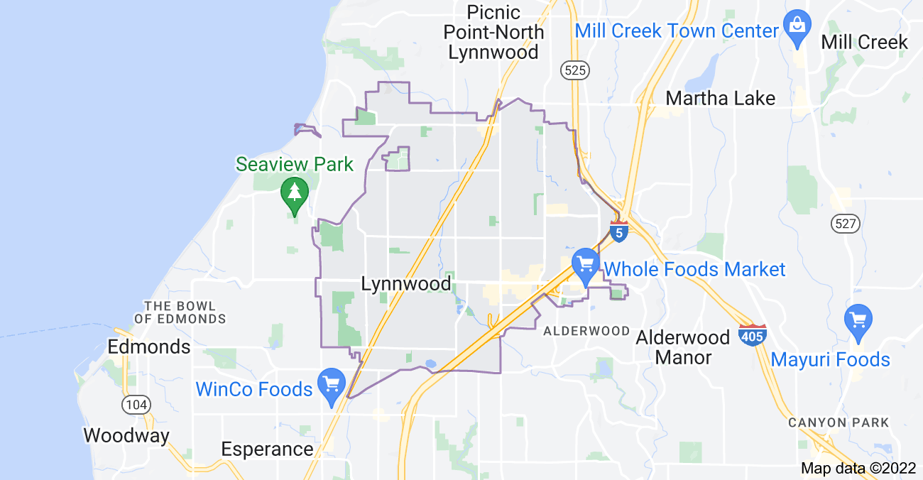 Map of Lynnwood, WA