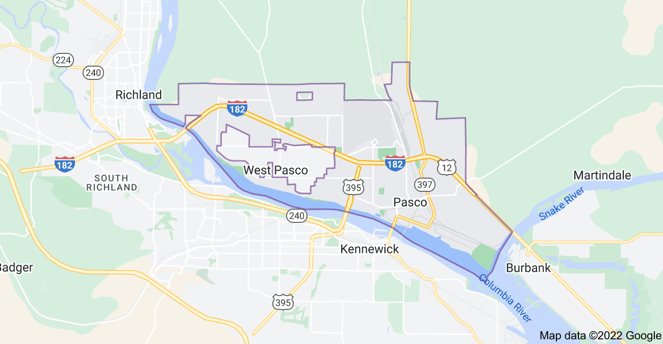 Map of Pasco, WA