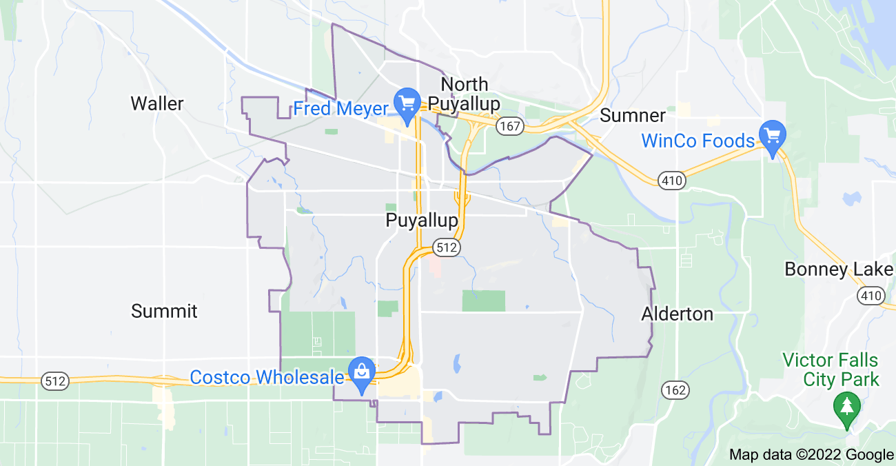Map of Puyallup, WA