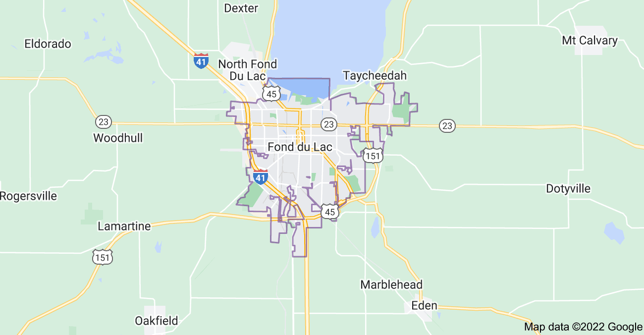 Map of Fond du Lac, WI