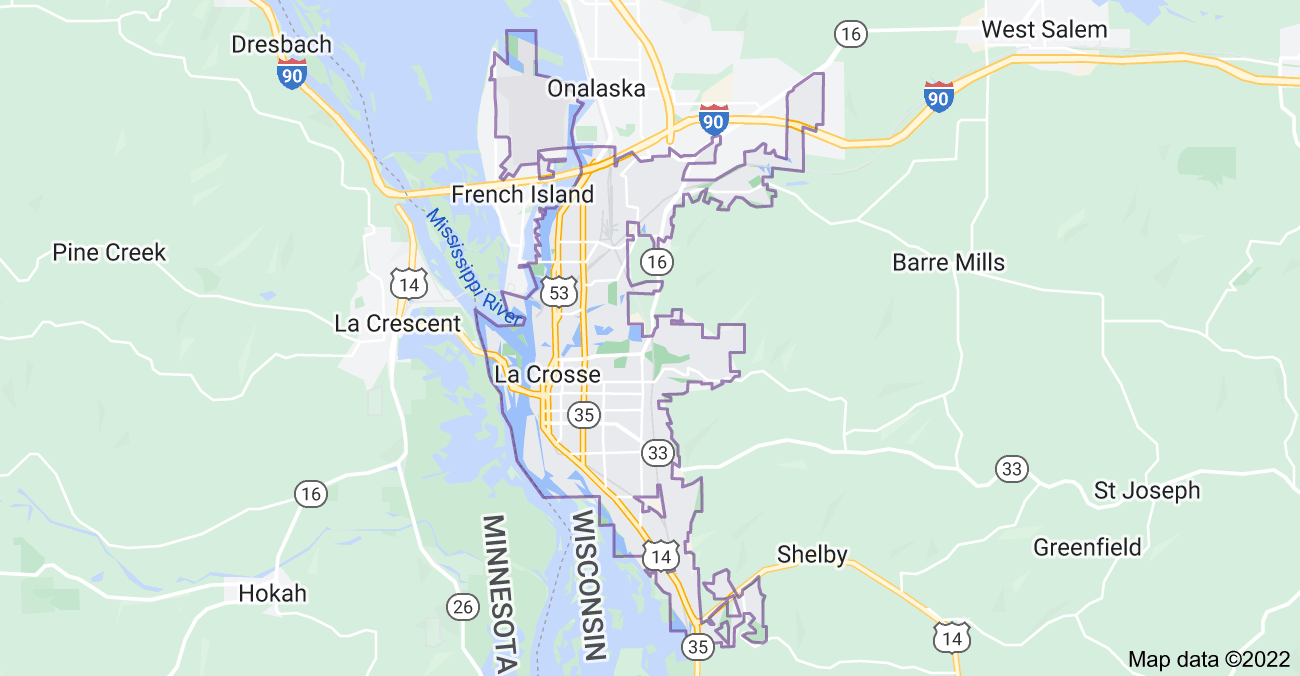 Map of La Crosse, WI