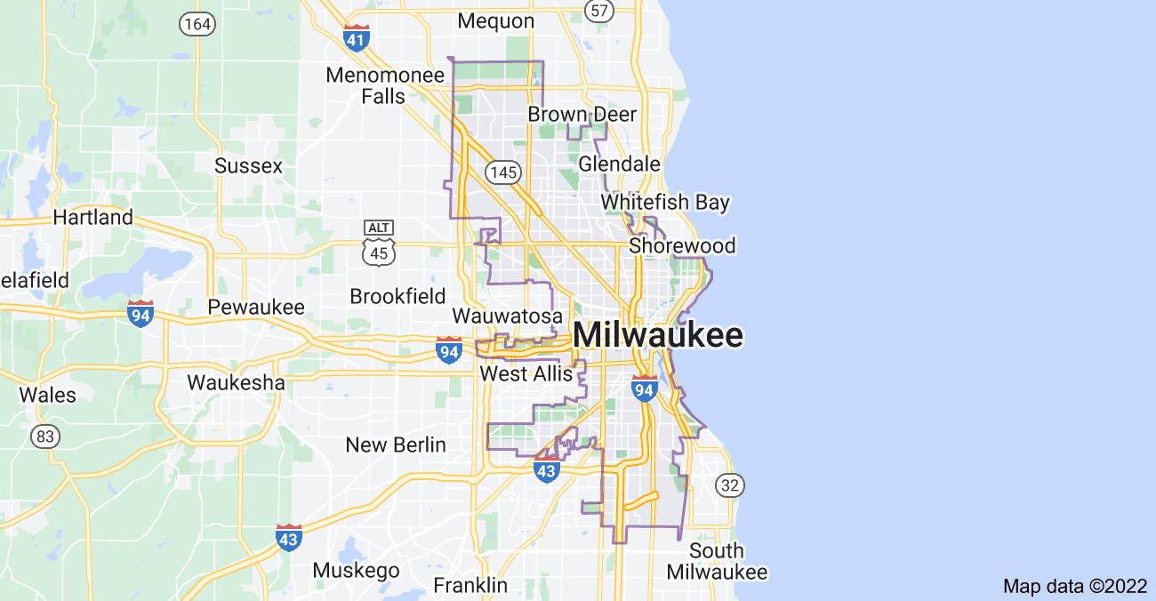 Map of Milwaukee, WI
