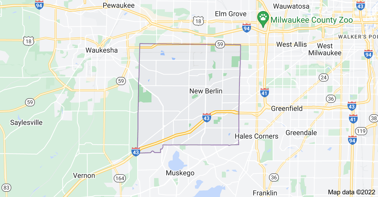 Map of New Berlin, WI