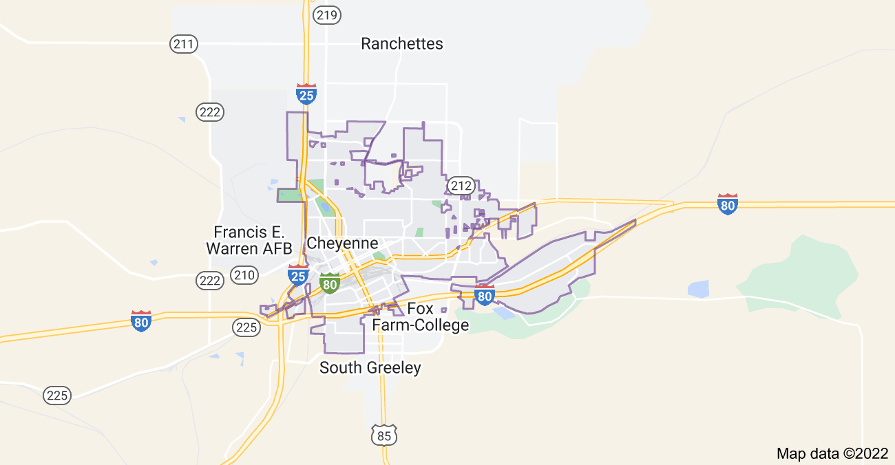 Map of Cheyenne, WY