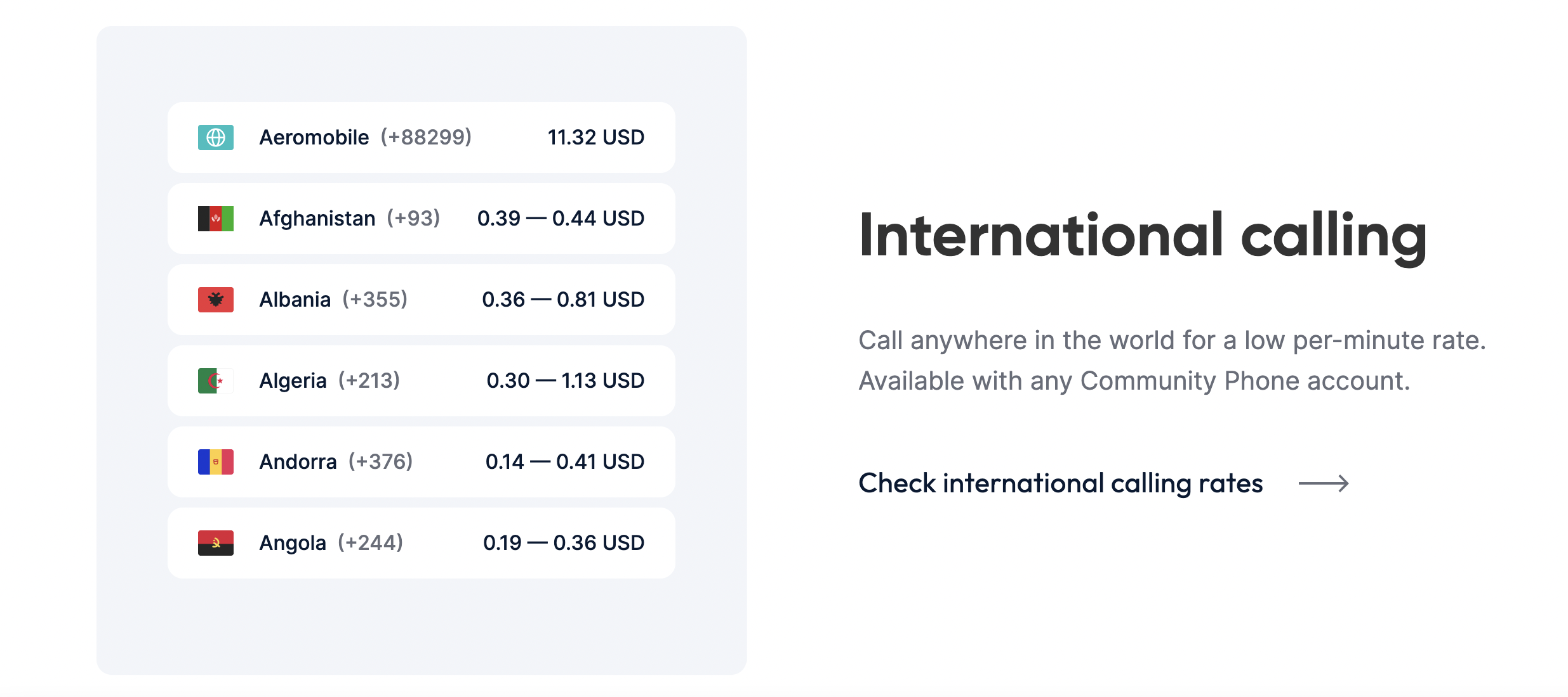 International Calling Rates