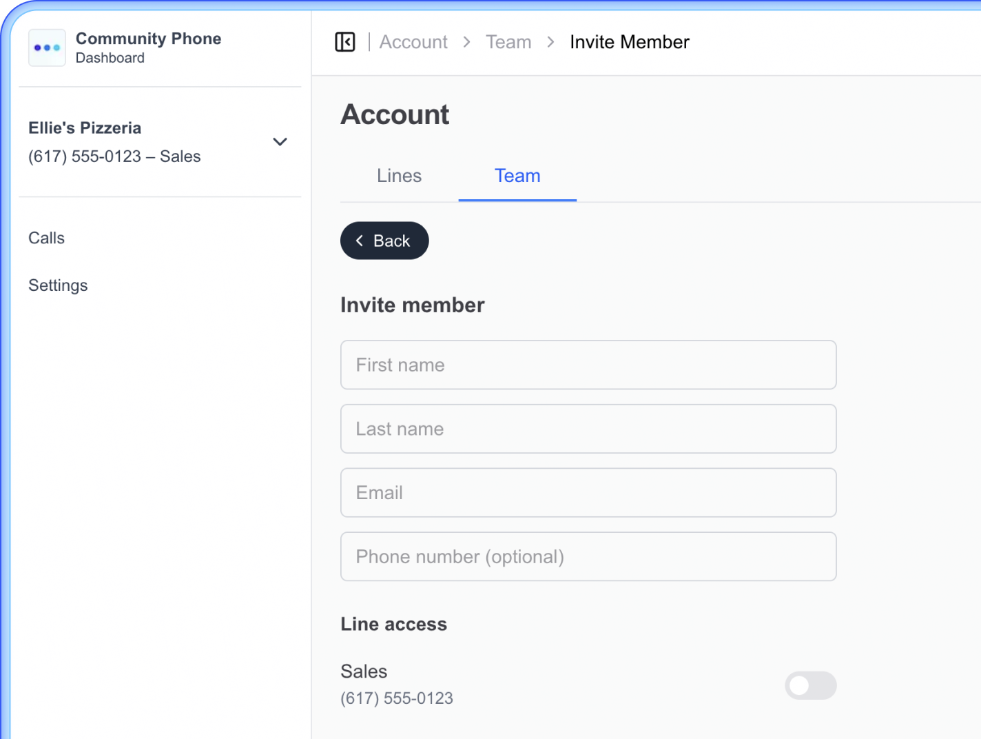 Shared Phone Line Access