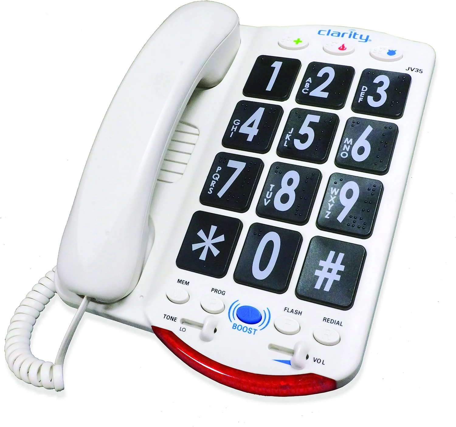 Clarity JV-35 Amplified Big Button Phone with Talk Back Numbers