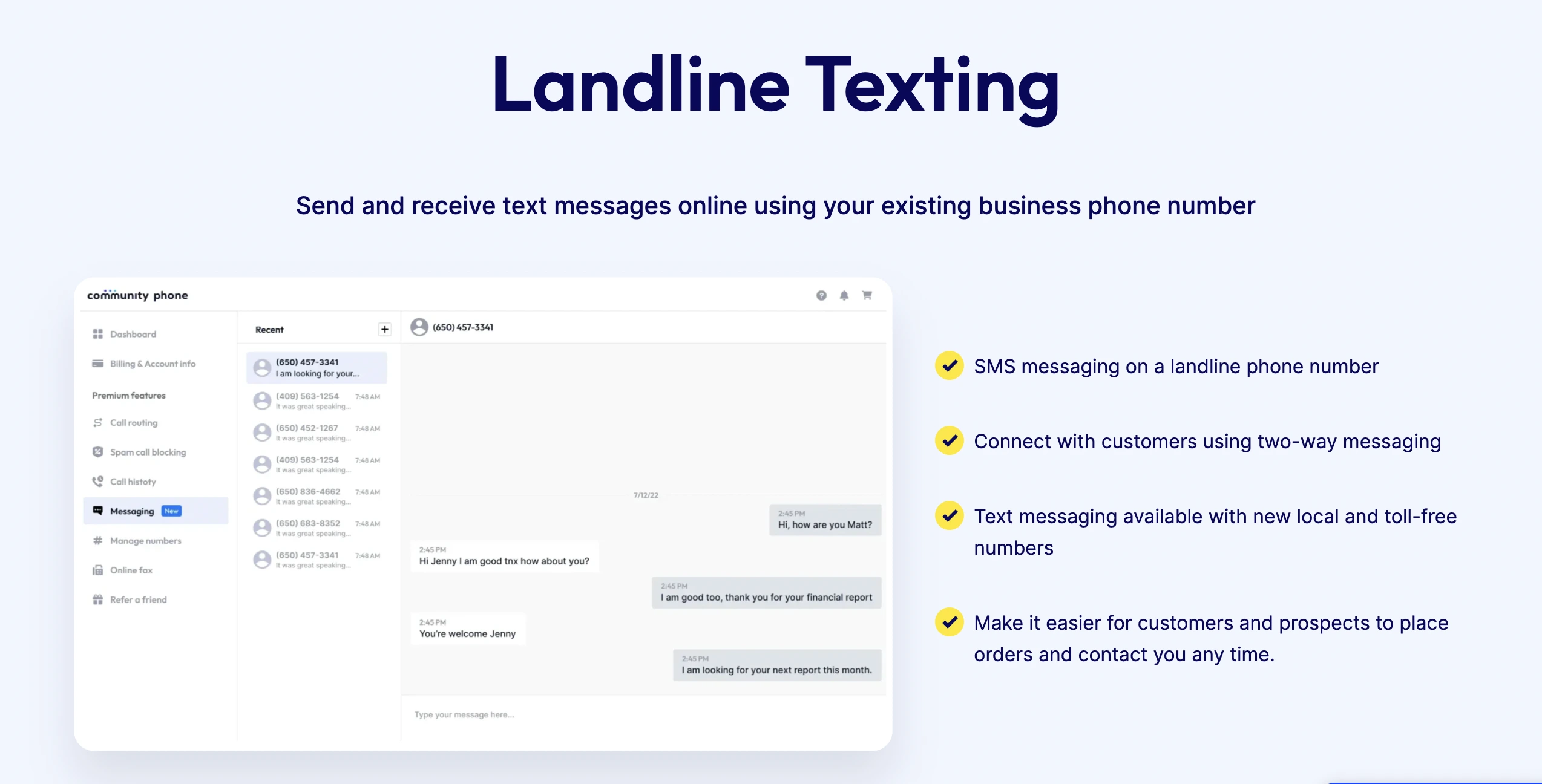 Landline Texting For Business